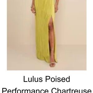 Lulu's Poised Performance Chartreuse Plisse One Shoulder Maxi Dress